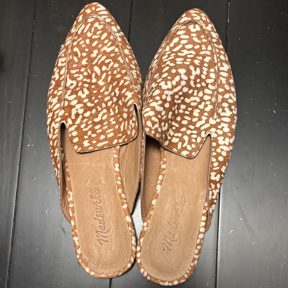 Madewell Tan and Cream Patterned Loafers